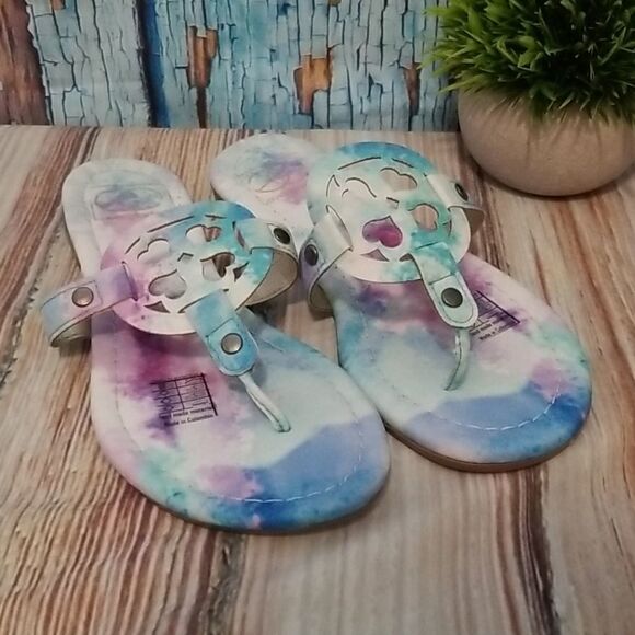 EVERGLADES Watercolor Tiedye Medallion Sandals NEW - Picture 3 of 9